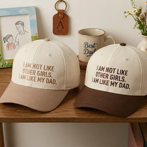 Casquette brodée en coton délavé, citation « Je suis comme mon père », cadeau sarcastique