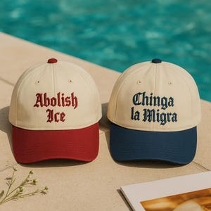 Embroidered Chinga La Migra Hat, Chinga La Migra Cap, Abolish Ice Political Hat DACA Hat Liberal Hat Immigrant Rights Hat Social Justice Hat