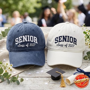 Gorra lavada bordada de la promoción de 2027, nombre personalizado, regalo de graduación con diseño de patchwork