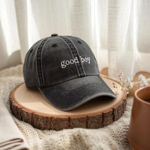 Embroidered Good Boy Corduroy Washed Hat | LGBTQIA+ Pride Baseball Cap | Queer Fashion Washed Cap