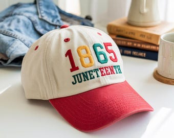 Juneteenth Embroidered Cotton Dad Hat, Emancipation Day Gift