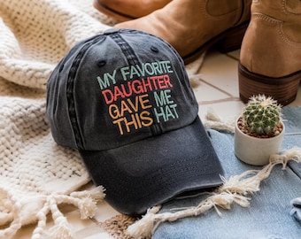 Bestickte gewaschene Baumwolle Dad Hat, lustiges Tochter Geschenk