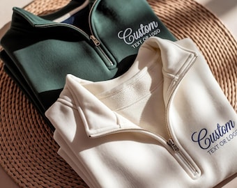 Custom Embroidered Quarter Zip Sweatshirt: Personalized Team Apparel