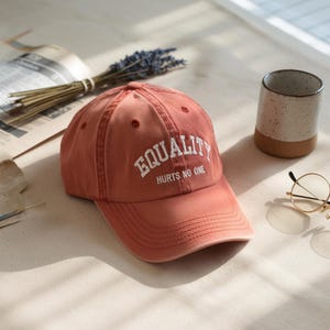 Equality Hurts No One Cap Embroidered, LGBTQ Cap, Equal Rights Baseball Hat, Human Rights Hat, Black History Month, Social Justice