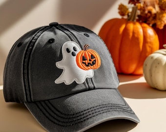 Bestickte Halloween Baseball Cap, Geist und Pumpkin Dad Hat