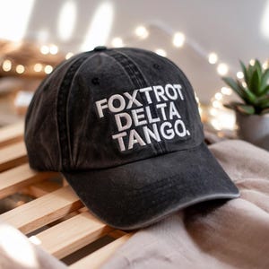 Gorra de béisbol Foxtrot Delta Tango bordada - Gorra lavada Foxtrot Delta Tango, gorra FDT, gorra lavada FDT