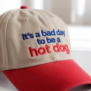Bad Day To Be a Hot Dog Gestickte Mütze, Baseball-Mütze, Sommer-Mütze, lustige trendige Mütze Fourth ofwitz Hut, 4.Juli