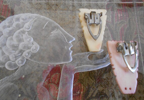 1930's Celluloid Dress Clips - Gem