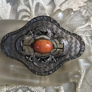 Art Nouveau Coral Sash Pin image 1