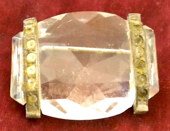 Elegant Art Deco Crystal and Rhinestone Pin - image 1