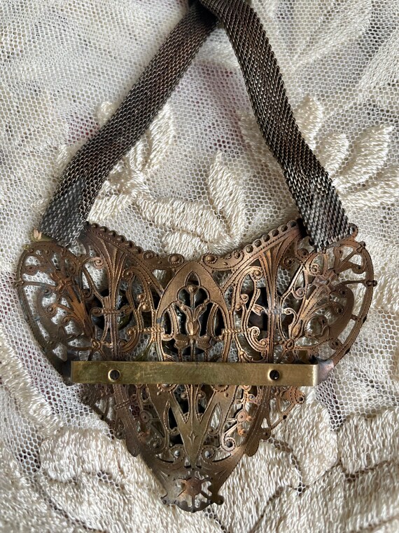 Art Nouveau Brass Filigree Buckle - image 6