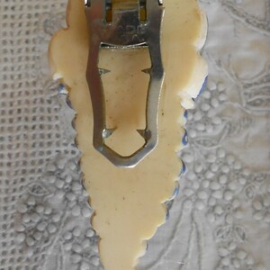 1930's Ivory Celluloid Rose Dress Clip image 2