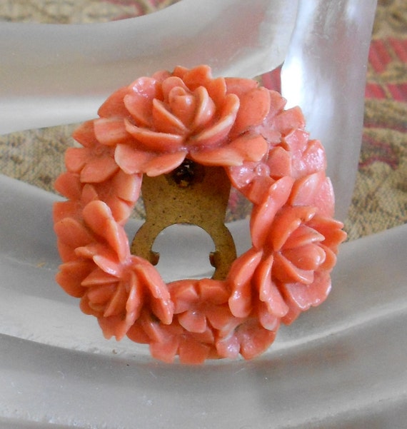 Set of Floral Celluloid Dress Clips - image 3