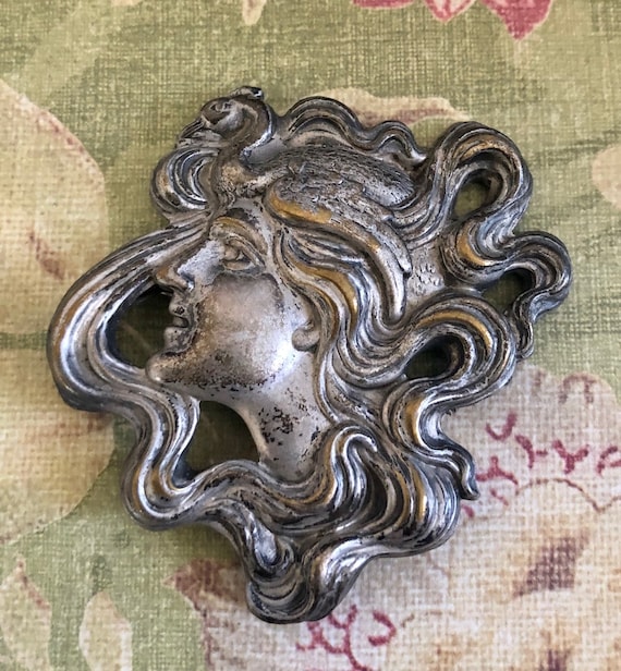 Rare Art Nouveau Lady Pin - image 1