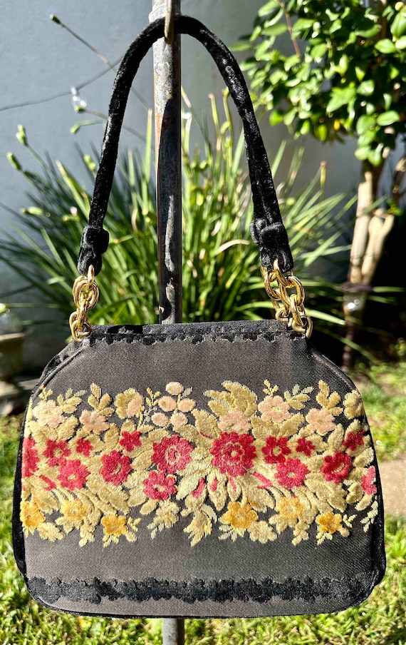 Vintage Bienen Davis Velvet Purse