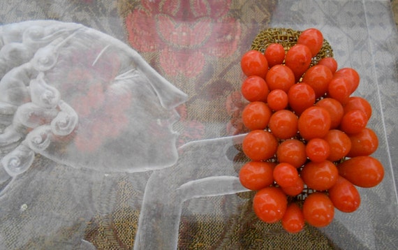 1930's Orange Berry Dress Clip