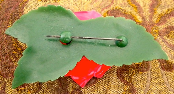 Set of Cherry Red Celluloid Pins - image 3