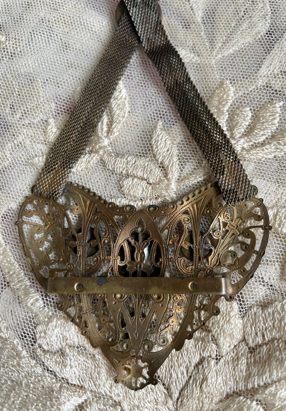 Art Nouveau Brass Filigree Buckle - image 5