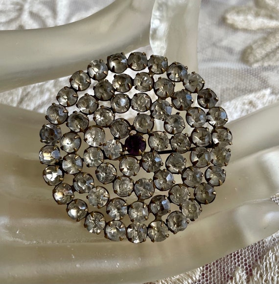 Art Deco Rhinestone Brooch - image 1