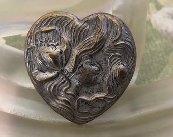 Art Nouveau Lady Pin