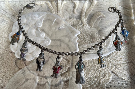 Vintage Disney Snow White the 7 Dwarfs Charm Bracelet Etsy