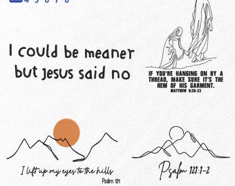 Embroidery Design File: I Could Be Meaner But Jesus Said No Embroidery, Funny Christian, Faith Humor File, Religious Quote, Christian Gift.