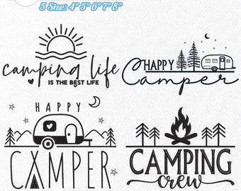 Embroidery Design File: Happy Camper Embroidery, Camping Crew Embroidery, Camping Life Embroidery, Camping Lover, Happy Camper Design.