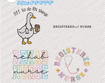 Embroidery Design File: Registered Nurse Embroidery, Nurse Superhero, Nurse Week, Stethoscope, Rehab Nurse, Off To Do RN Things, Nurse File.