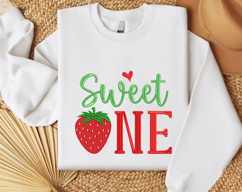 Embroidery Design File: Personalized Strawberry 1st Birthday Embroidery | Matching Family Party for Mommy, Daddy & Grandma Embroidery File.