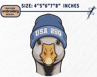 Embroidery Design File: Silly Goose Embroidery, USA Independence Day, Patriot, Funny 4th File, Funny Goose Gift, 4th Of July Embroidery.