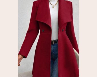 Damesjas van wolmix, wintertrenchcoat