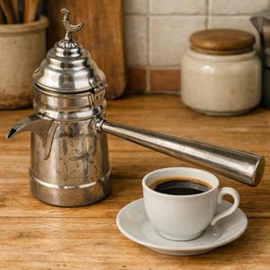 Vintage Japanese Coffee Pot, Stainless Steel Teapot, Inoue Camel Mark, Mid Century Kitchenware, Minimalist Pouring Pot