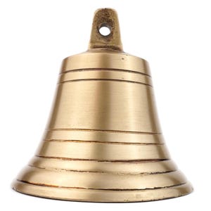 Vintage Bronze Bell With Ridge Bands, Loud Clear Chime, Bottom Solder Repair, Early 20th Century, Rustic French Decor