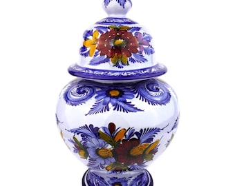 青と白の磁器壺：景徳鎮豆彩様式（高さ7インチ） - Etsy 日本