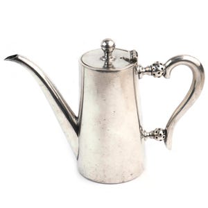 Vintage Silver Plated Coffee Pot, Small Wiskemann Server, Belgian Tableware, Everaert Inscribed, Art Deco Pouring Pot, Decorative Gift Piece