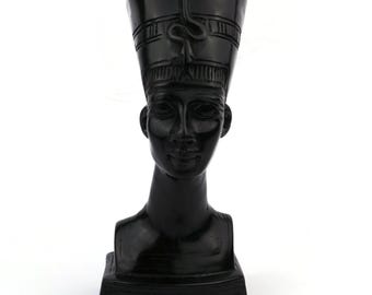 希少品！50s〜60s エジプトアンティーク　ネフェルティティ胸像ヴィンテージ エジプトのネフェルティティ女王の石膏胸像、胸像、置物、ブックエンド