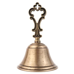 Vintage French Bronze Bell, Ornate Pierced Handle, Early 20th Century, Table Call Bell, Quatrefoil Finial, Home Decor France, Gift Idea