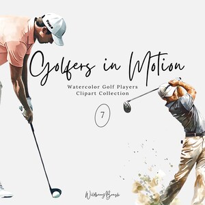 Golfer Clipart - Aquarell Golfer in Aktion, Golf Swing & Pose Clipart – Sport Clipart, digitale Golf Grafiken, druckbare Designs