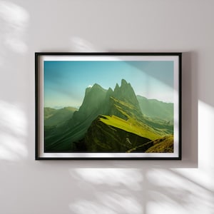 Seceda Dolomites Print: Italy Mountain Landscape Poster