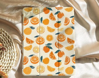 Cute Orange iPad case, iPad 2025 11/10th Case, iPad Pro 11" 12.9'' 13'' Case,iPad Air 7/6/5/4 Case, iPad mini 6/7 Case, iPad Cover