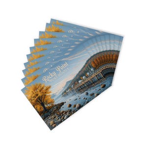 Cartes de voeux et cartes postales artisanales haut de gamme Port Moody de Rocky Point Park conçues à Vancouver, Canada (10 pièces)