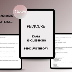 Editable Pedicure Theory Exam | Nail Technician Training | PDF Test with Answer Key | Foot Care Course Printable | SalonProStudio