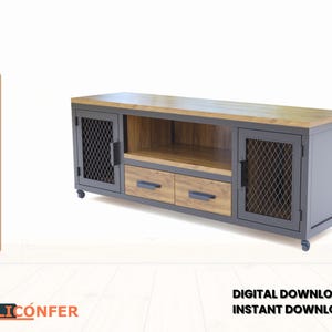 Ce meuble TV est un meuble robuste et élégant, PDF, modèle 3D.
