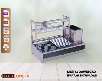 Double Grill CNC Files, Backyard Barbecue Plans (pdf, png, dxf)