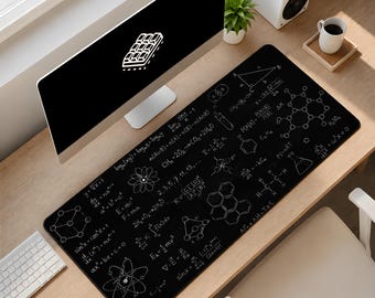 Tapete de mesa STEM Formula Chalkboard XL – 3 mm de espessura, superfície lisa, mousepad para ciências e matemática, estética acadêmica e geek.