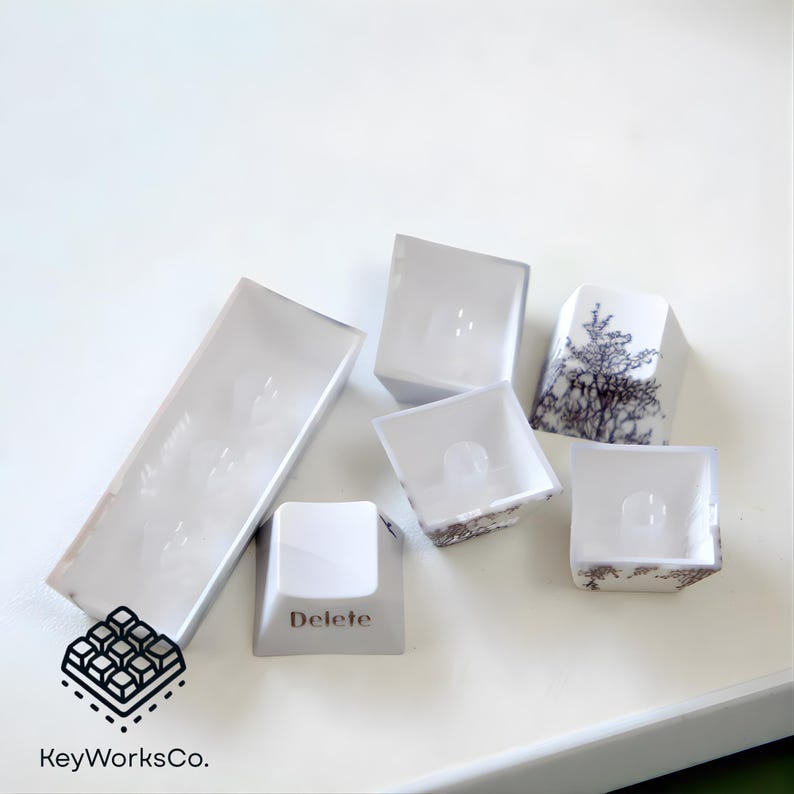 Frostveil Keycaps: 135-key Black & White Cherry Profile PBT Double-shot ...