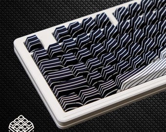 Conjunto de teclas Soft Wave: conjunto de teclado mecânico com 135 teclas, perfil Cherry, PBT Double-Shot, impressão lateral e transparência.
