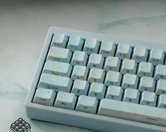 Teclas con degradado de hielo: perfil Cherry PBT de 135 teclas, brillo transparente