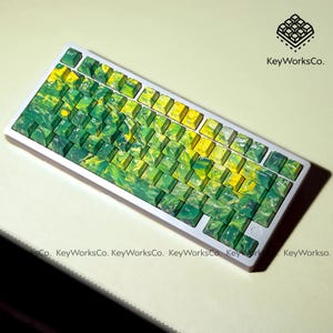 Vibrant Abstract PBT Keycap Set: Cherry Profile Double Shot Dye Sub