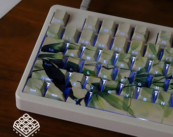 Verdant Grove Keycaps: 135-Key Cherry Profile PBT Double-Shot Side-Print Shine-Through Set